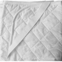 100% Cotton White Quilted Hotel Mattress Pad with Elastic Straps